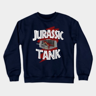 Jurassic tank. Tyrannosaurus loading guns Crewneck Sweatshirt